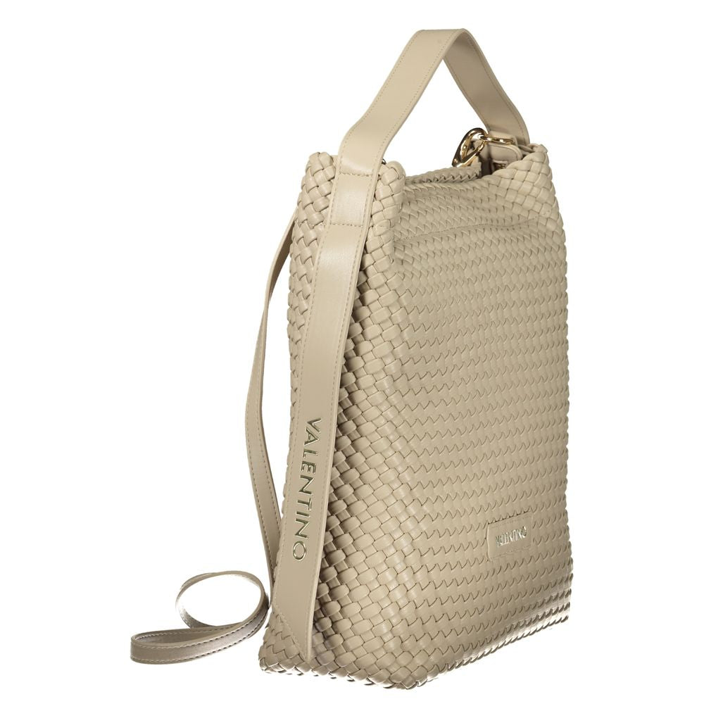 Beige Polyurethane Women Handbag