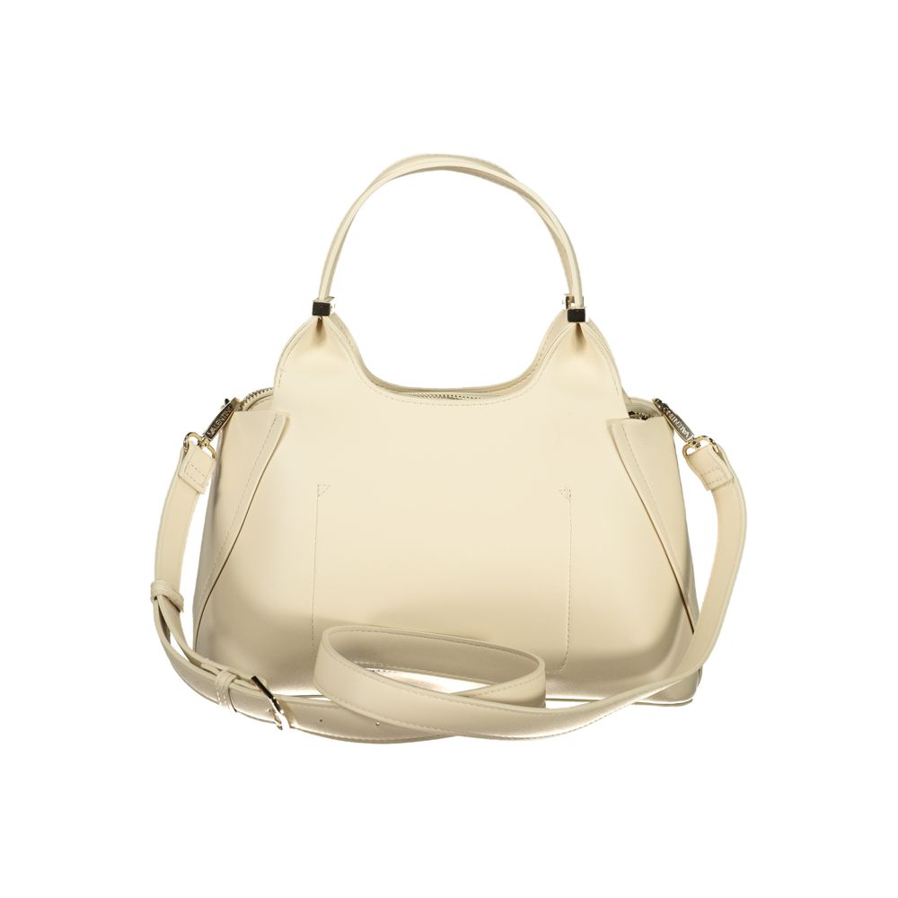 Beige Polyurethane Women Handbag