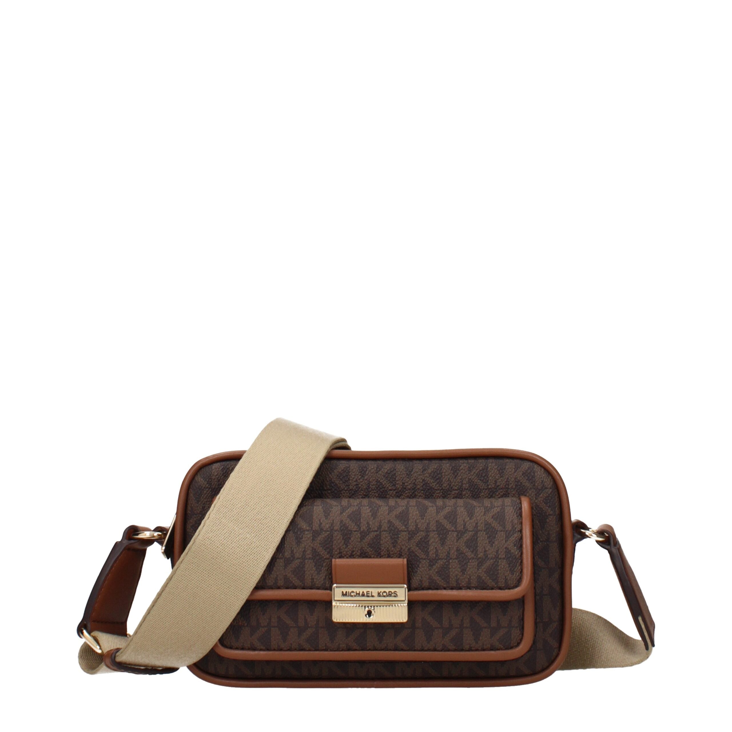 Brown Fabric Crossbody Bag