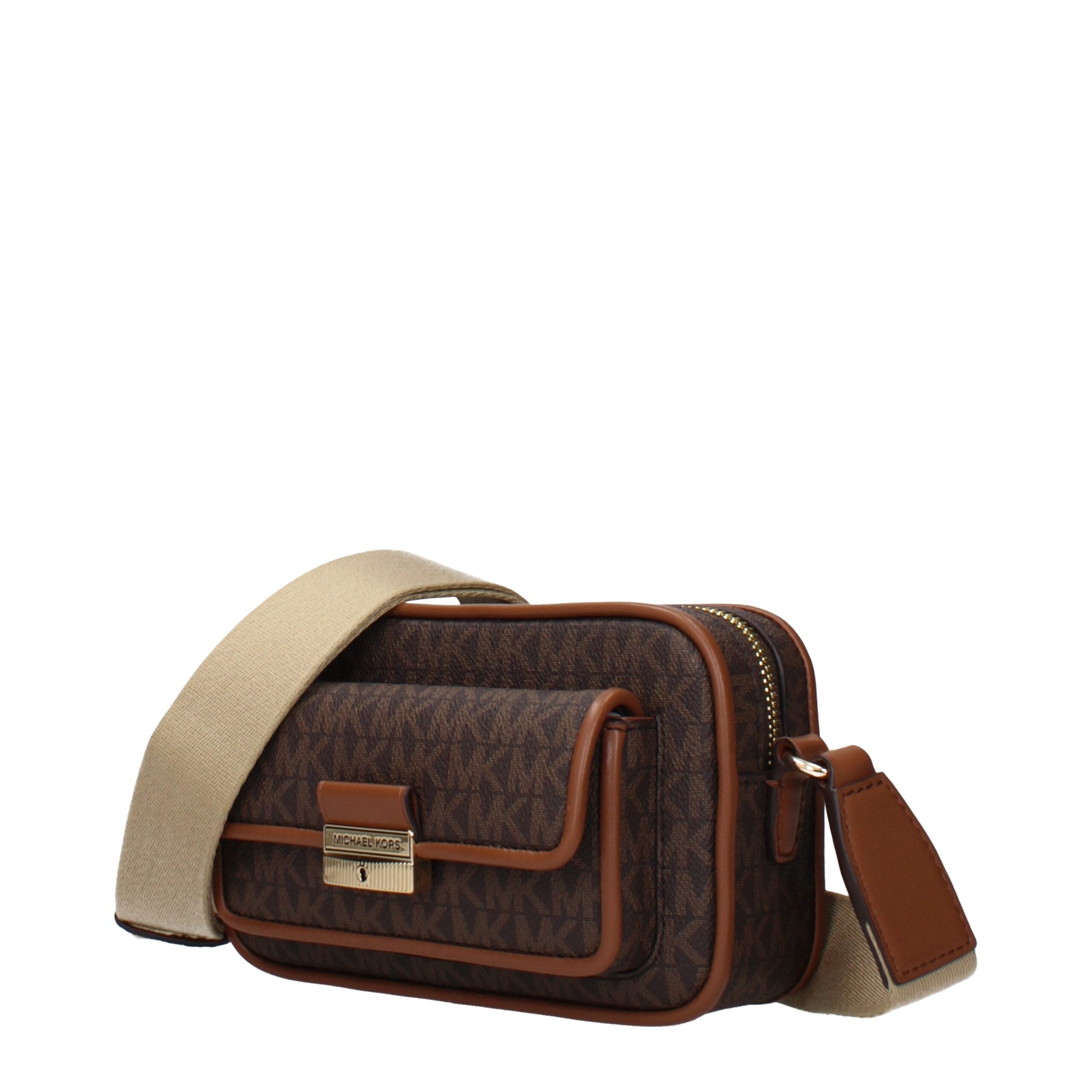 Brown Fabric Crossbody Bag
