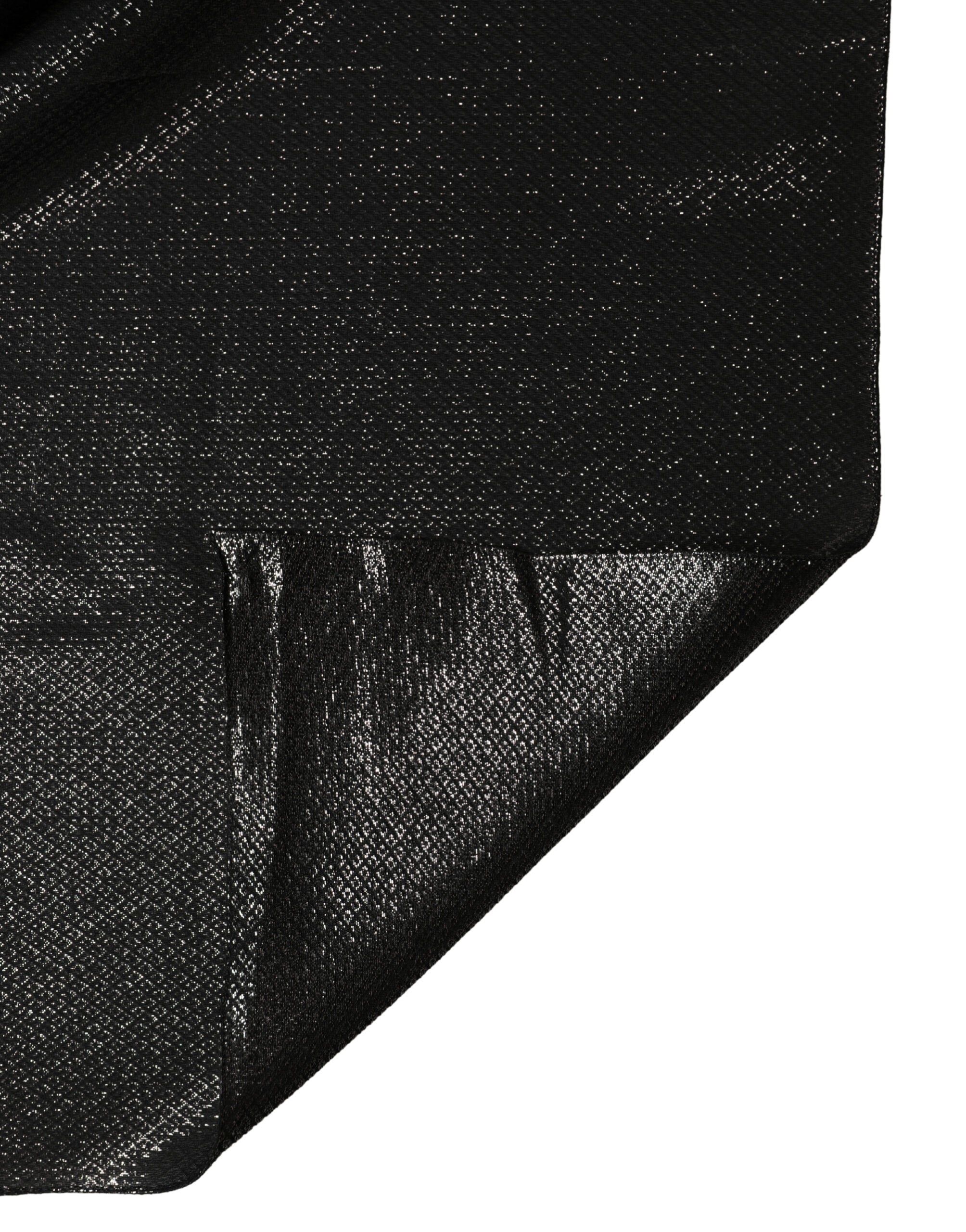 Black Silk Square Wrap Shawl Foulard 122cm x 120cm Scarf