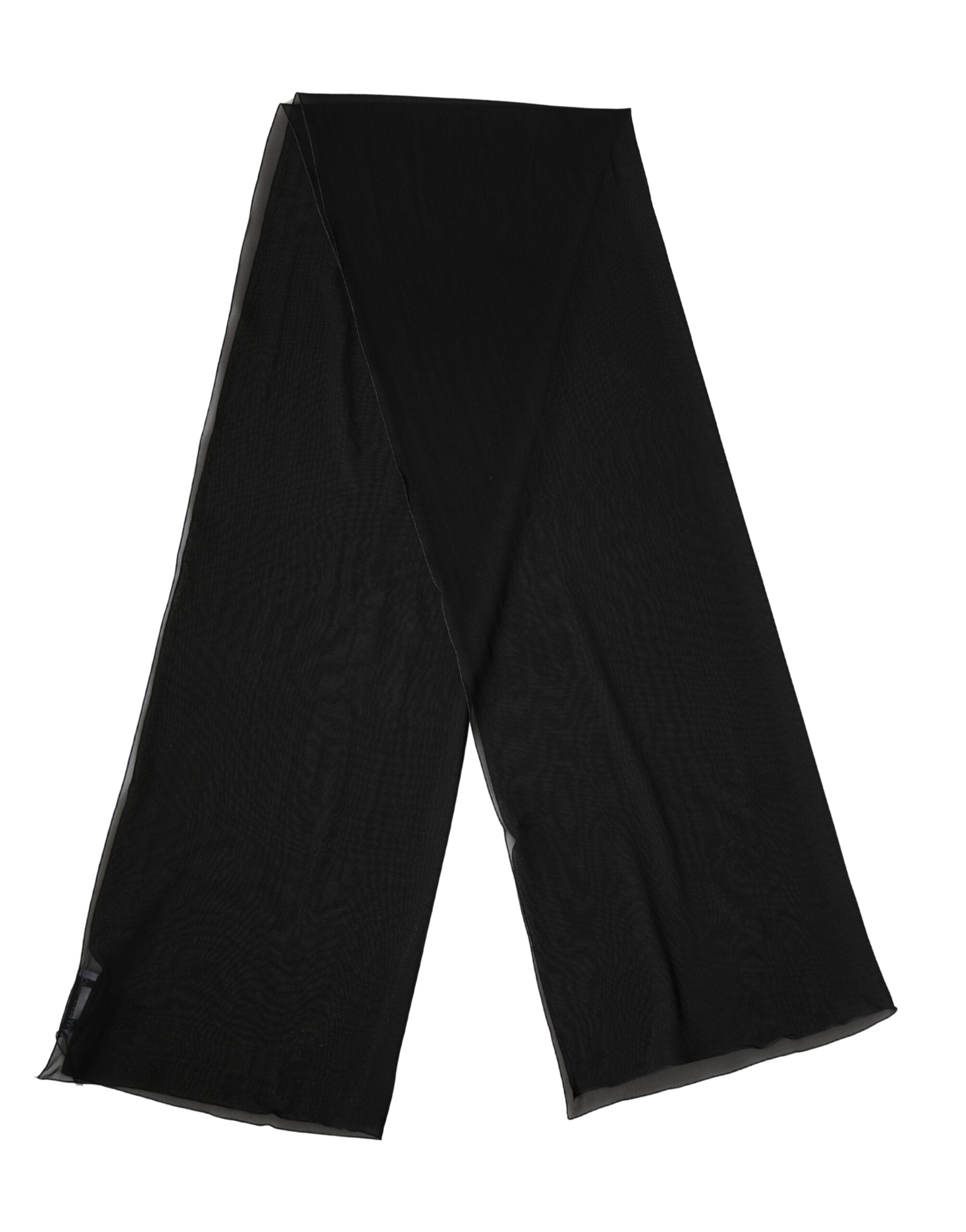 Black Silk Neck Wrap Shawl Stole 200cm x 64cm Scarf