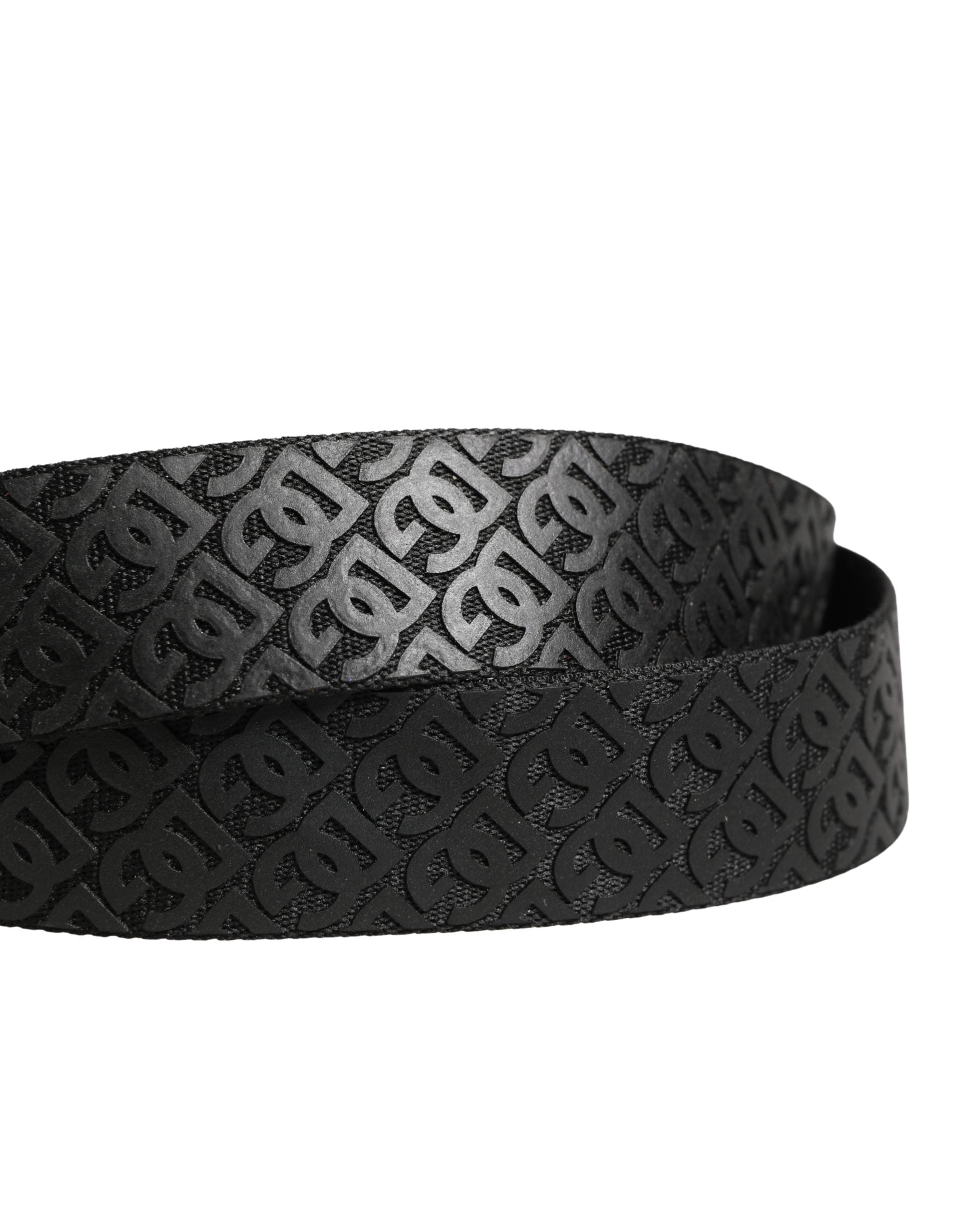 Men Black DG Logo Polyester Metal Buckle Belt