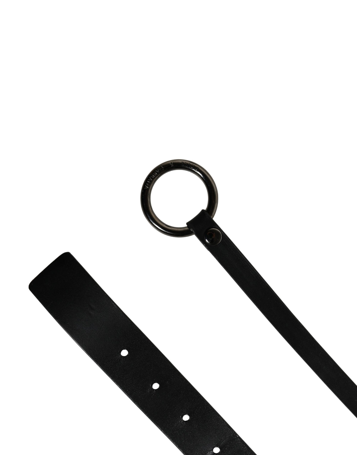 Men Black Calfskin Leather Metal Buckle Belt