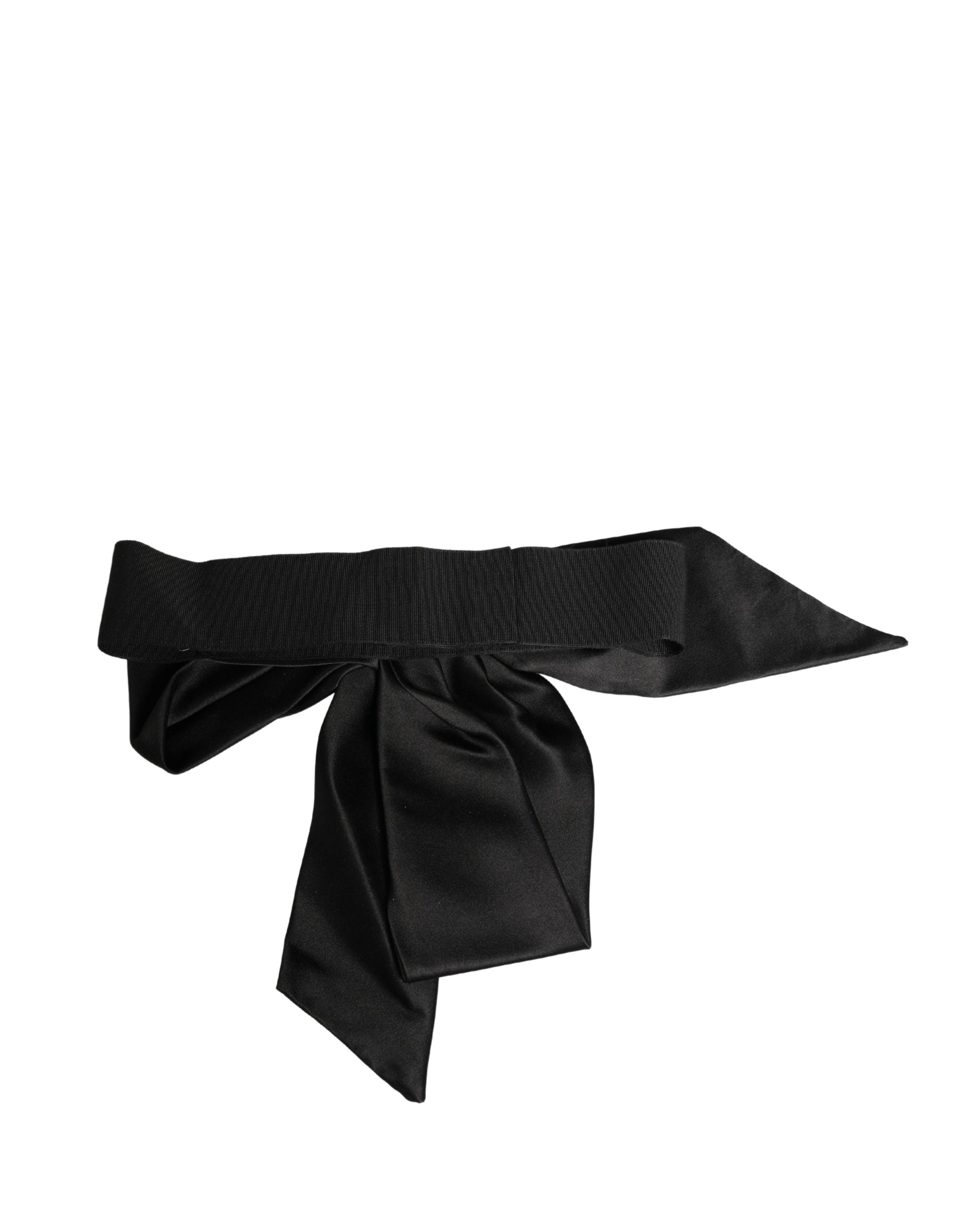 Black Silk Satin Sash Wide Waist Women Belt
