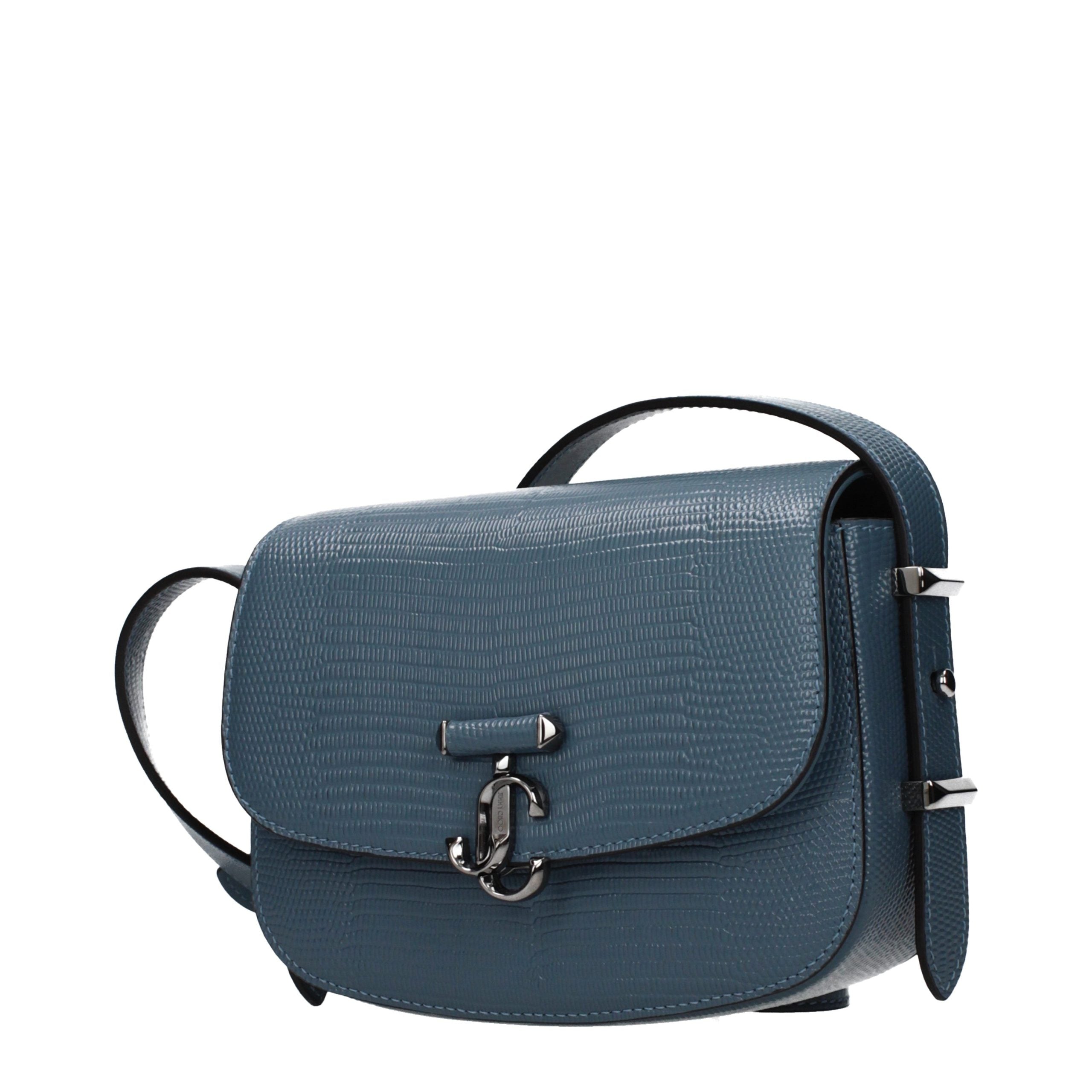 Blue Leather Shoulder Bag