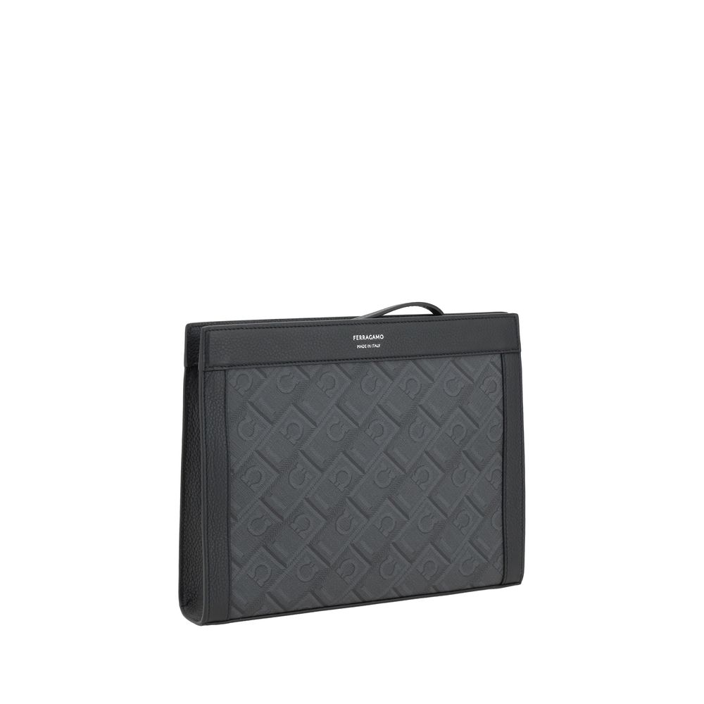 Gray Polyethylene Clutch Bag