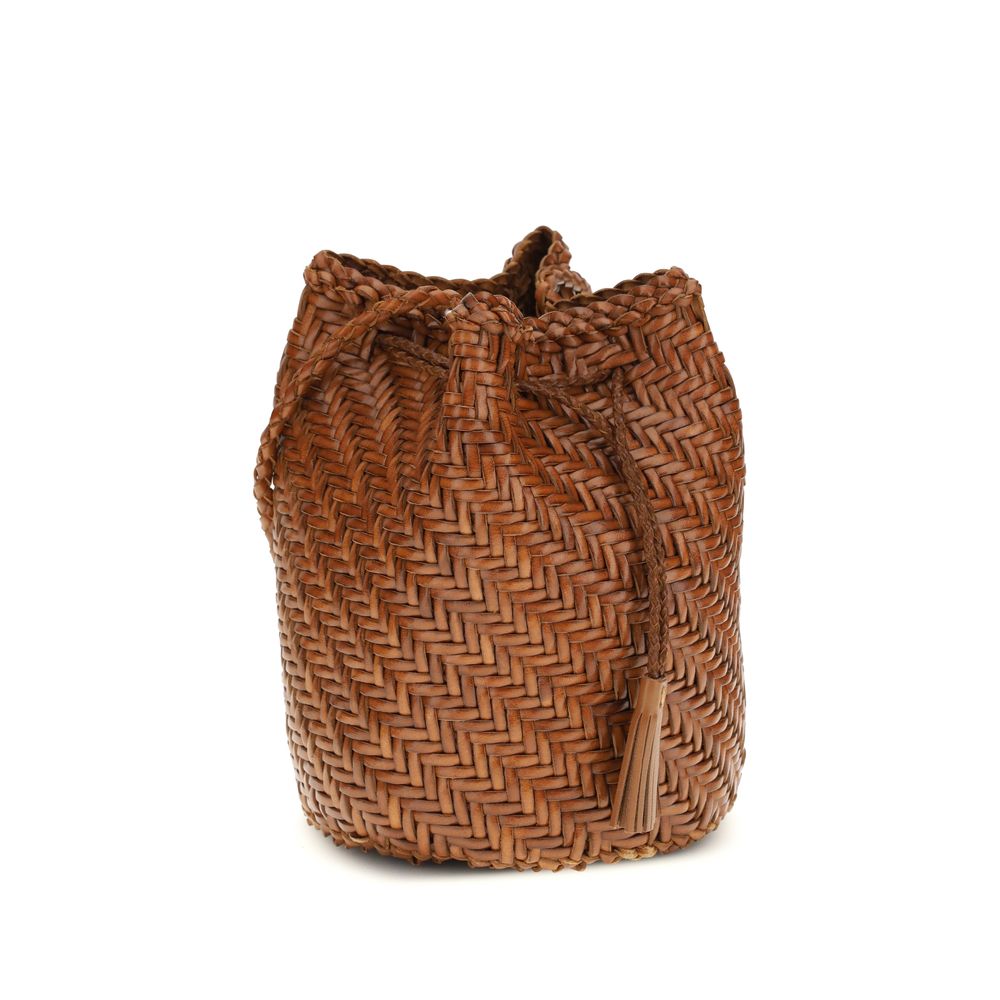 Brown Buffalo Leather Backet Bag