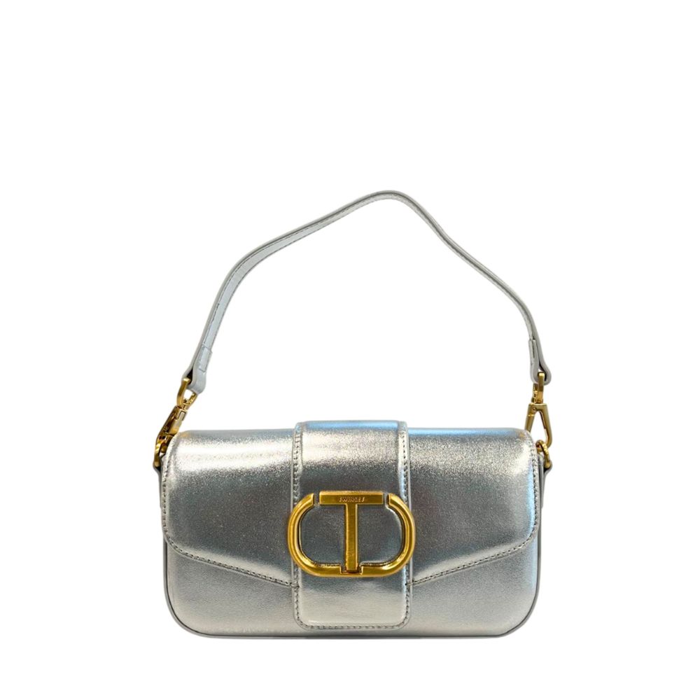 Silver PU Women Shoulder Bag