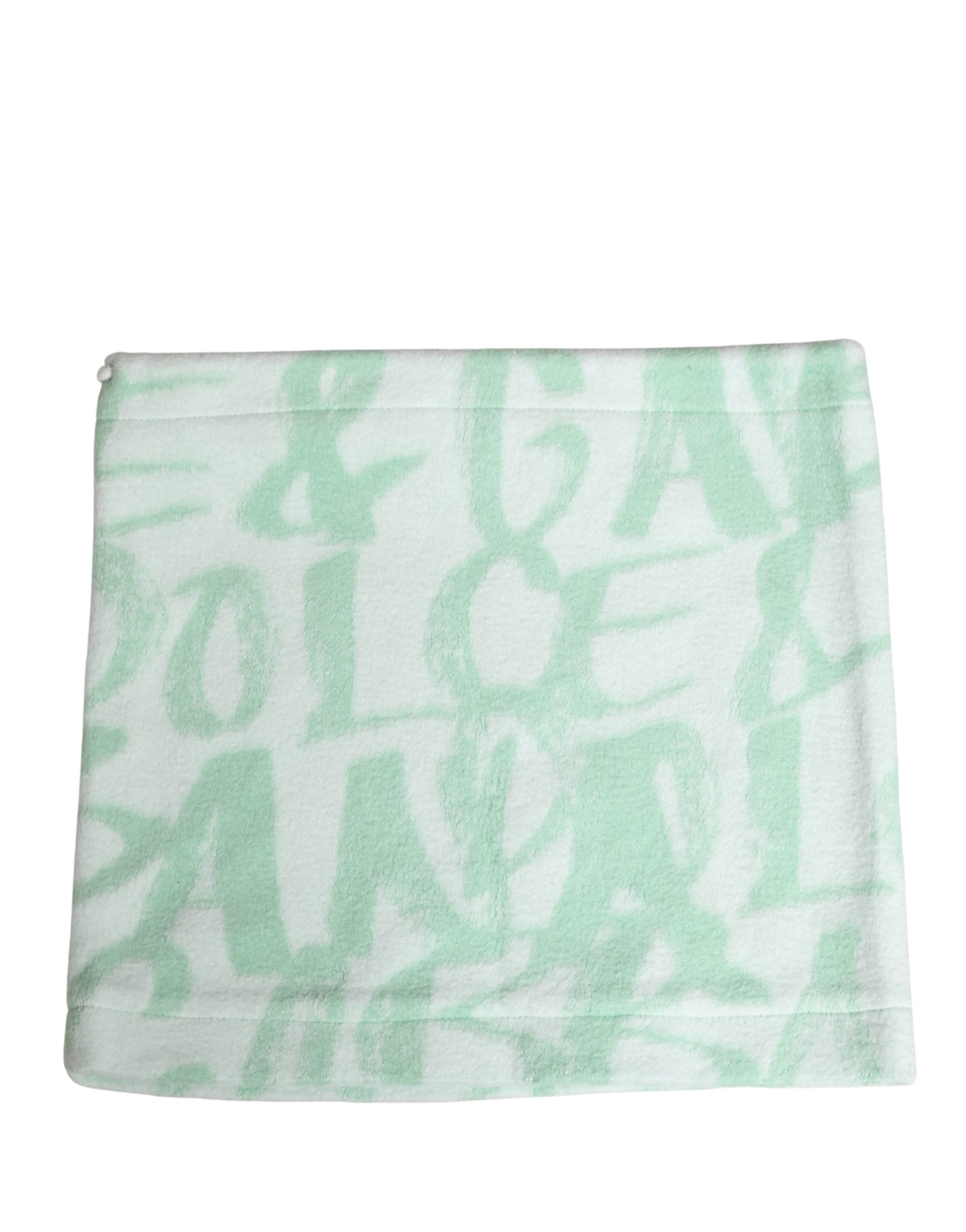 Men White Logo Print Nylon Neck Warmer Hat