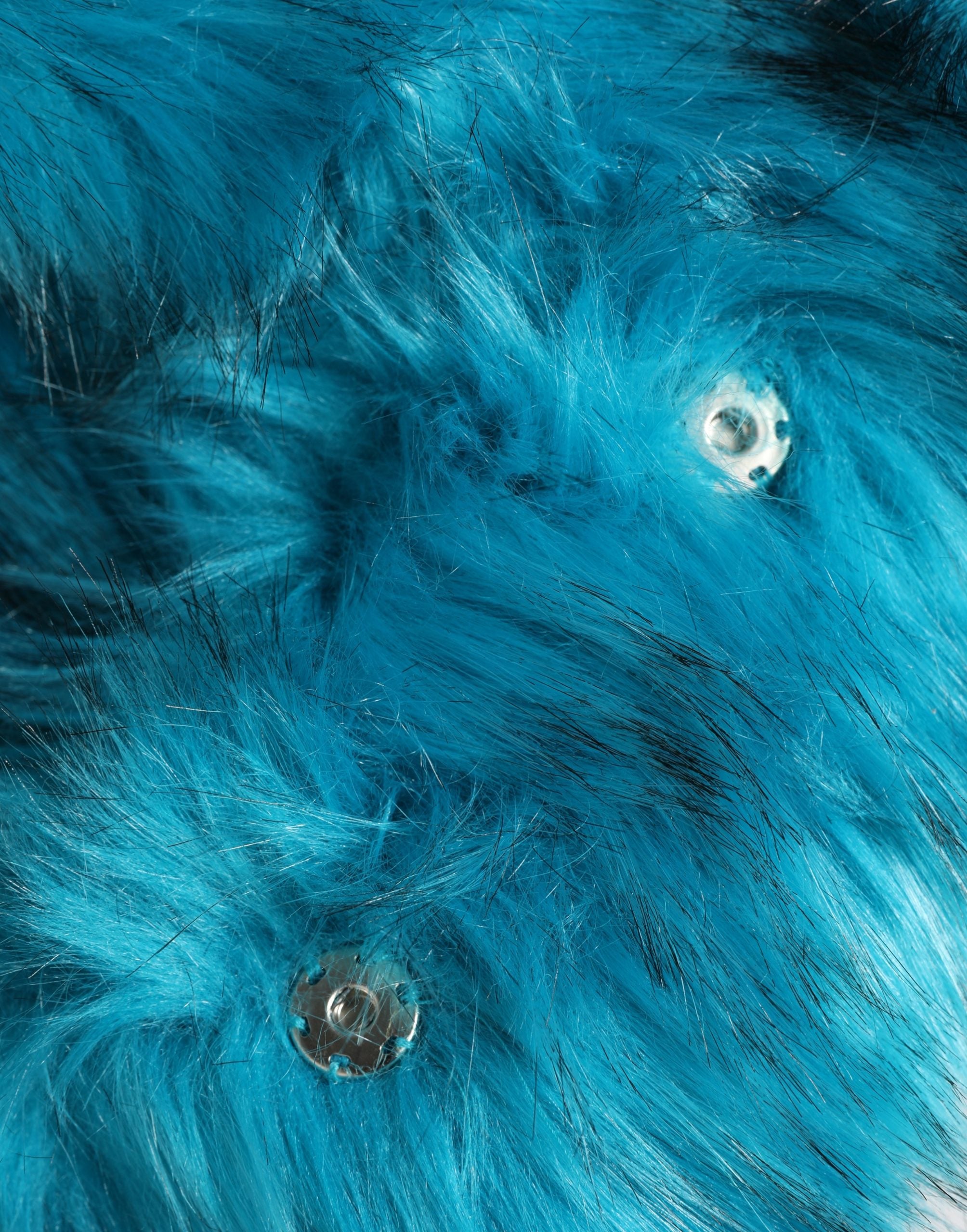 Blue Modacrylic Fur Women Bucket Capello Hat