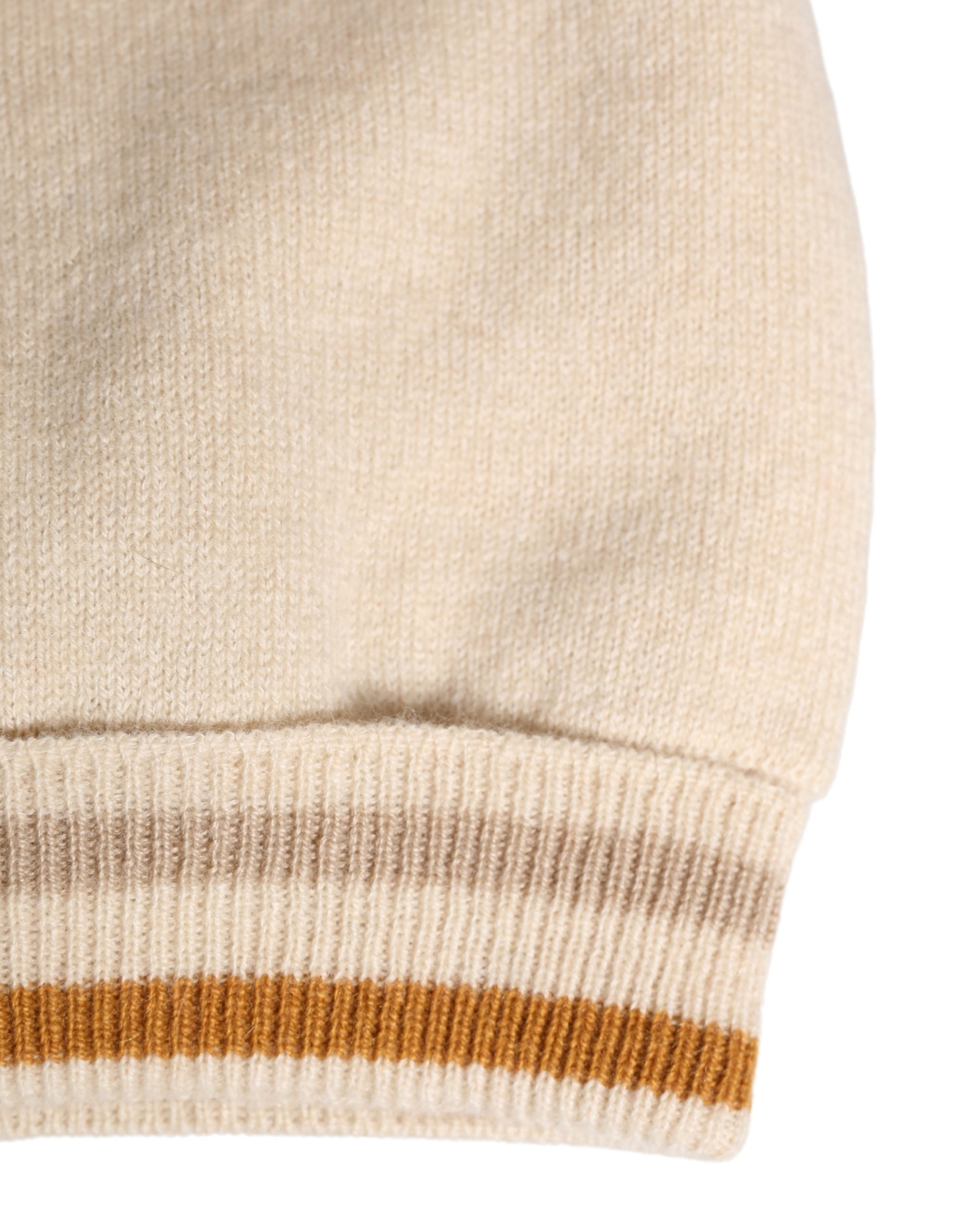 Beige Cashmere Knitted Women Winter Beanie Hat