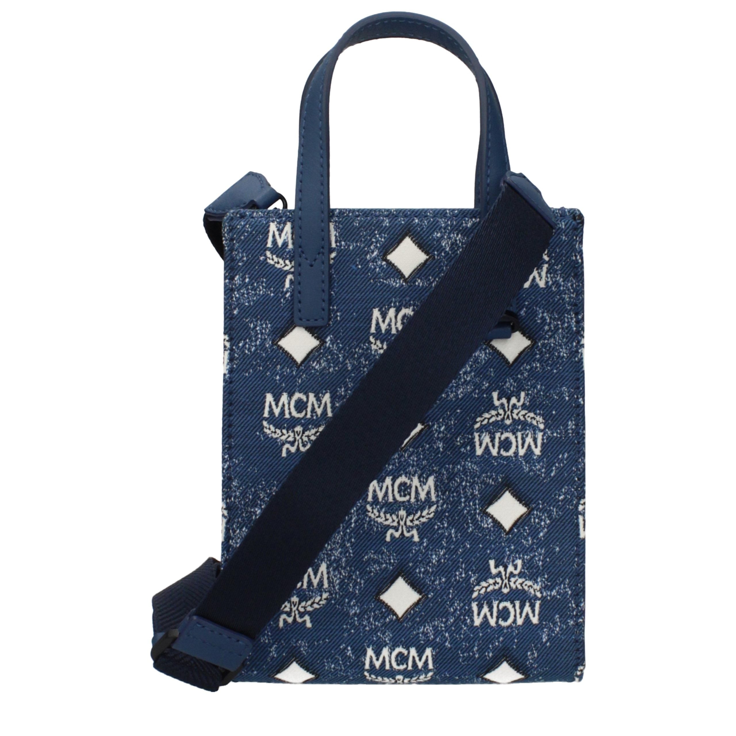 Blue Fabric Handbag