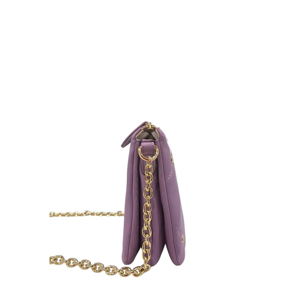 Purple Faux Leather Women Crossbody Bag