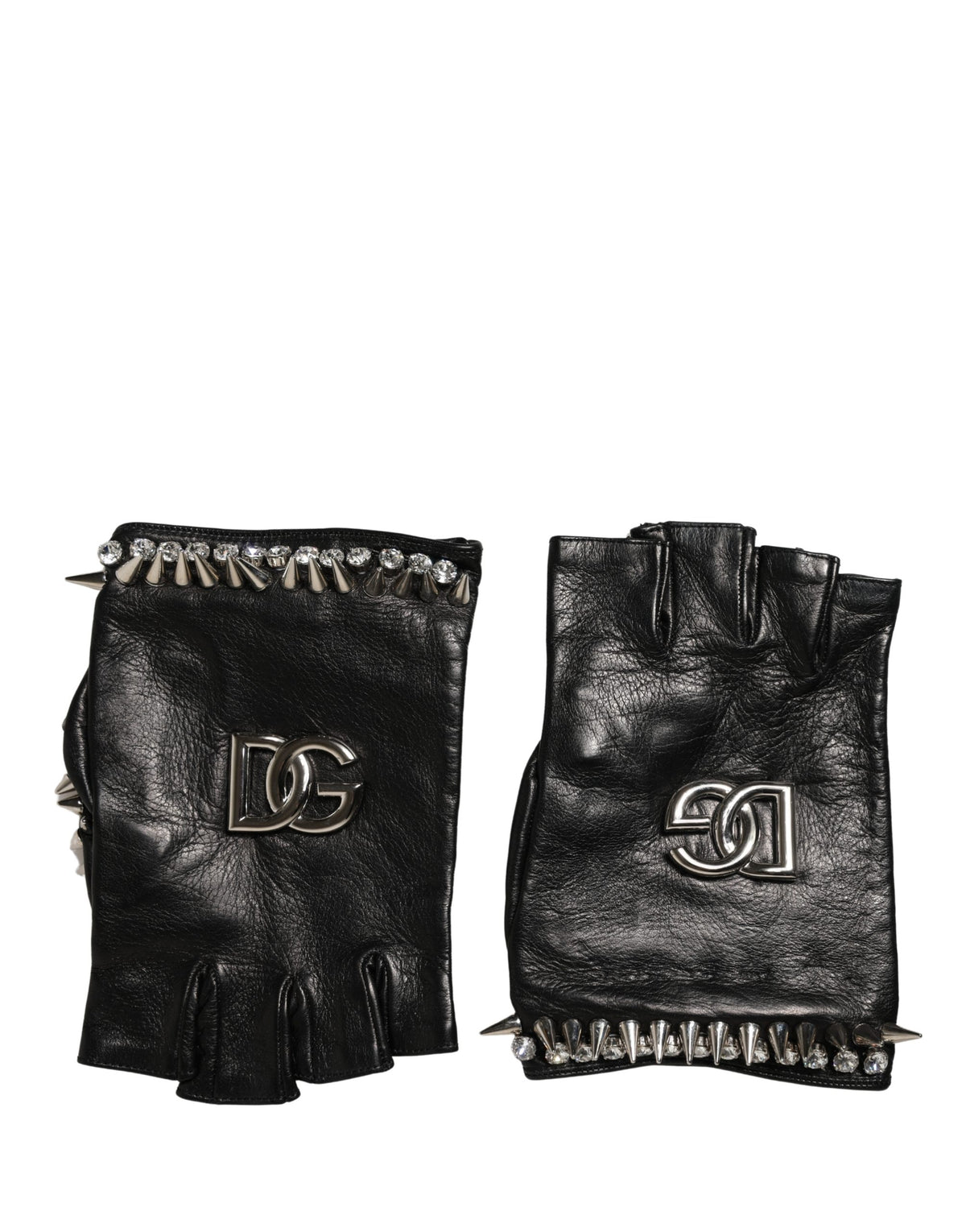 Women Black Embellished Wrist Length Mitten Gloves