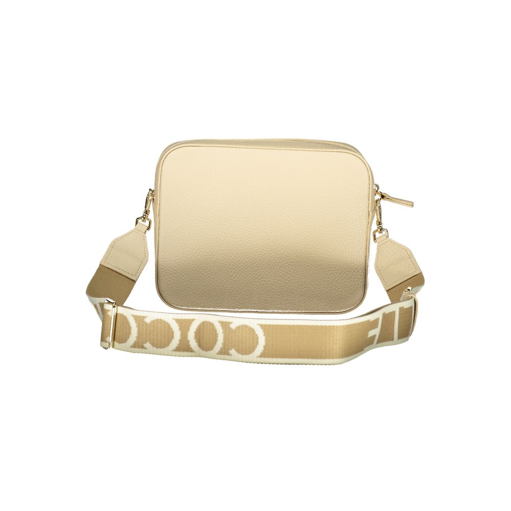 Beige Leather Women Handbag