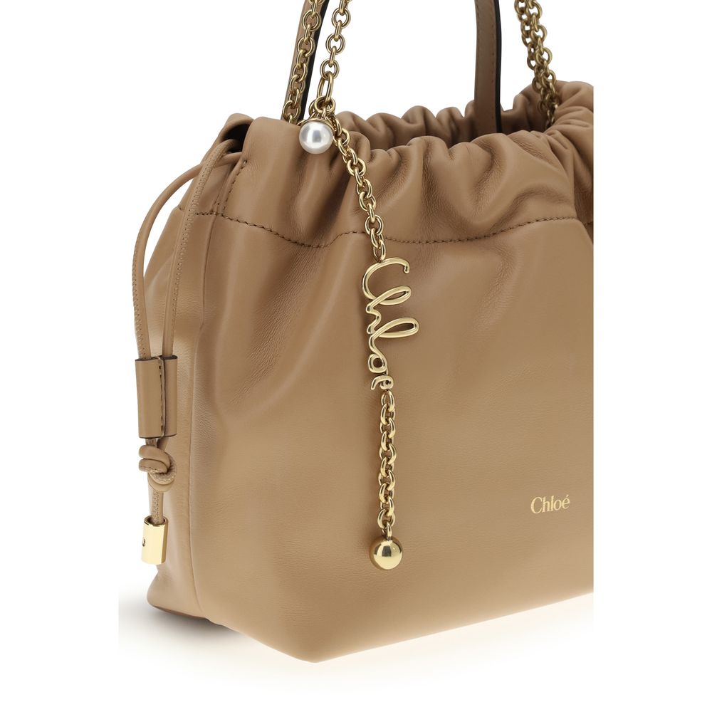 Beige Lamb Ovis Aries Shoulder Bag