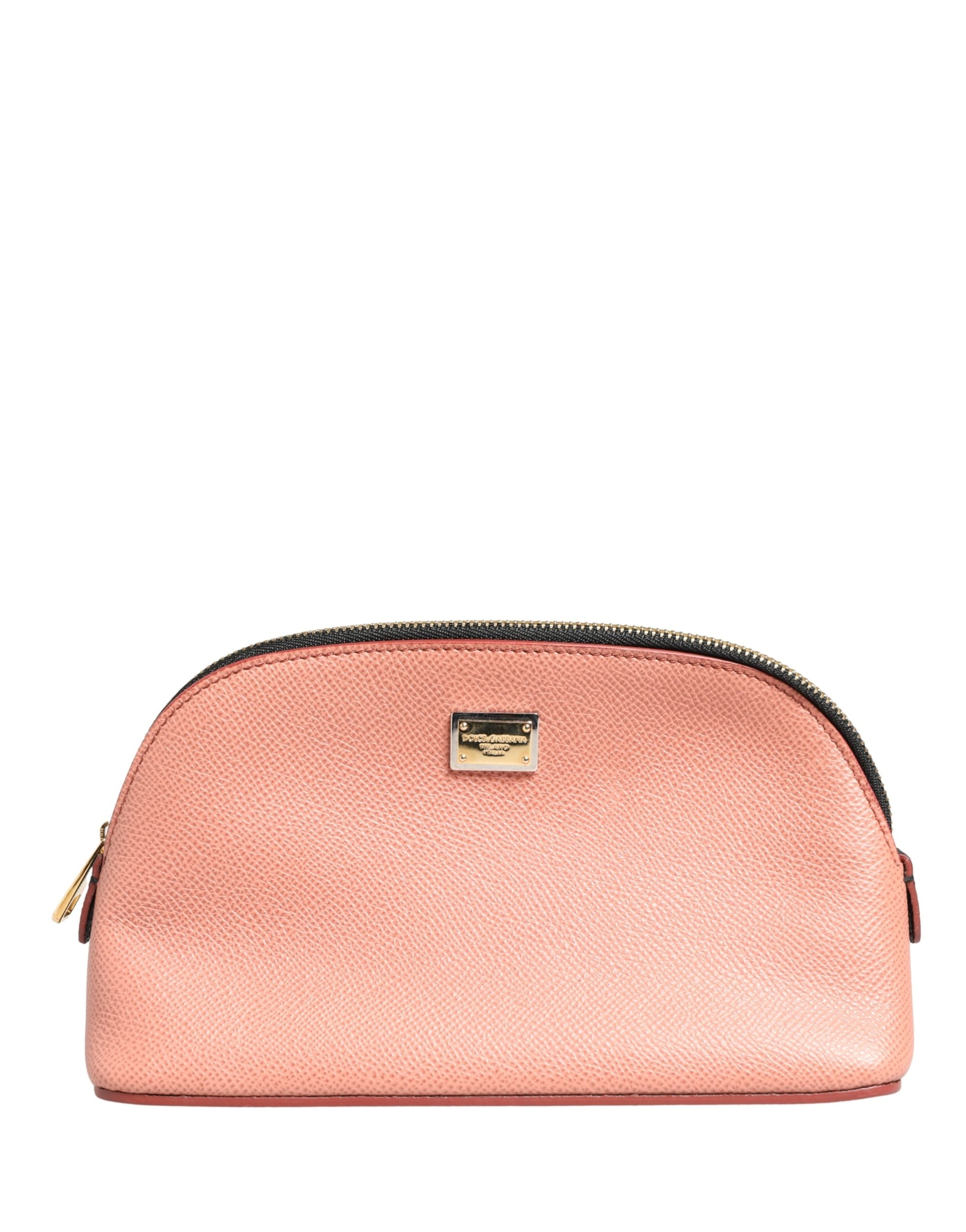 Beige Leather DG Logo Zip Around Hand Purse Pouch Wallet