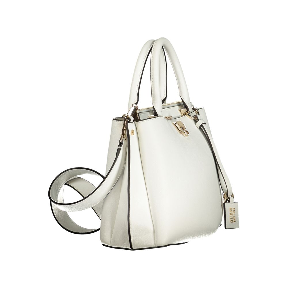 White Polyurethane Women Handbag