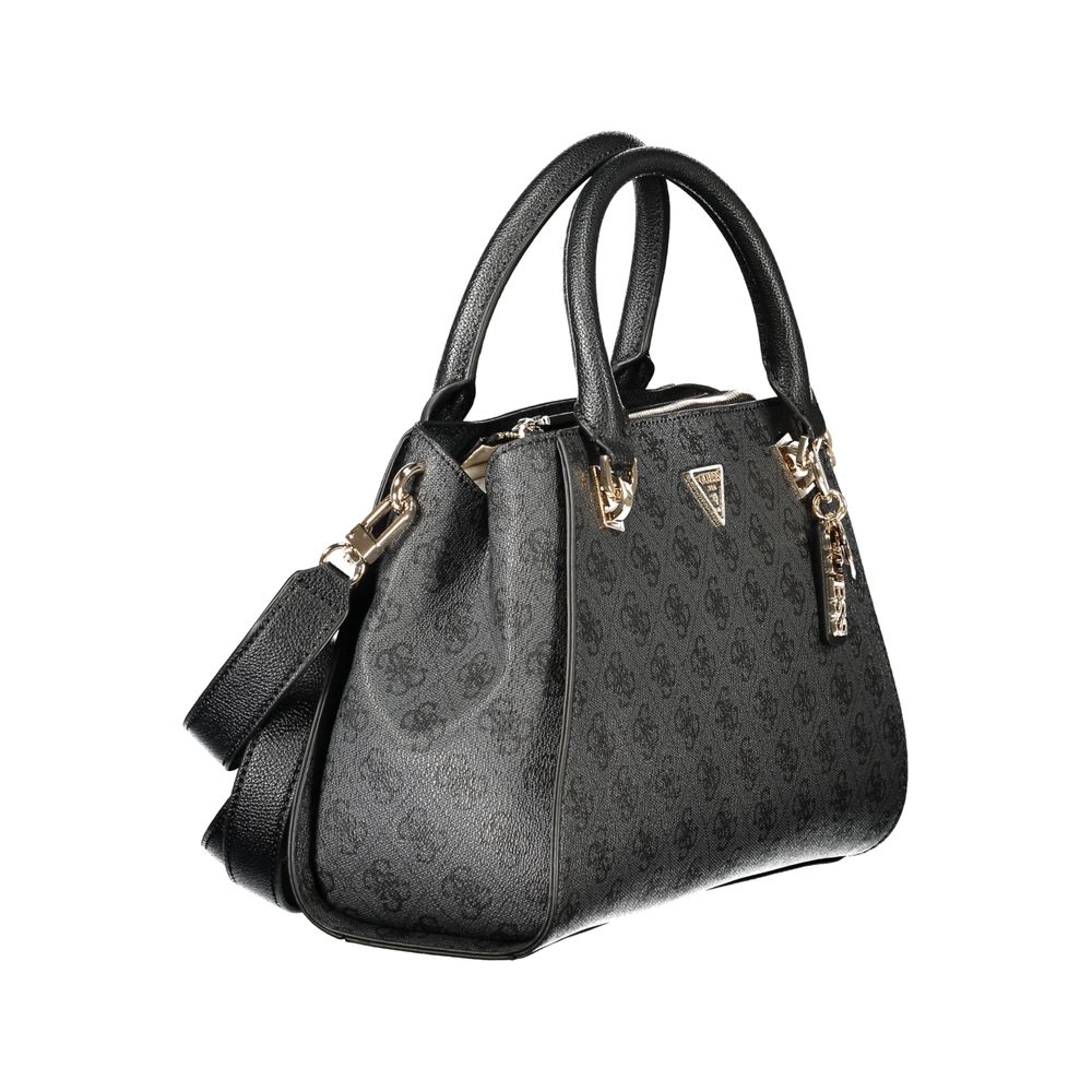 Black Polyurethane Women Handbag