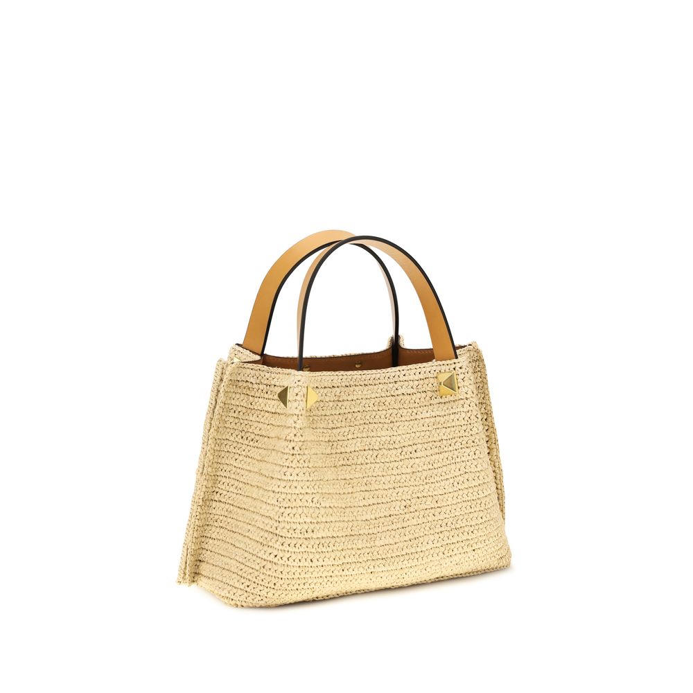 Beige Raffia Shoulder Bag