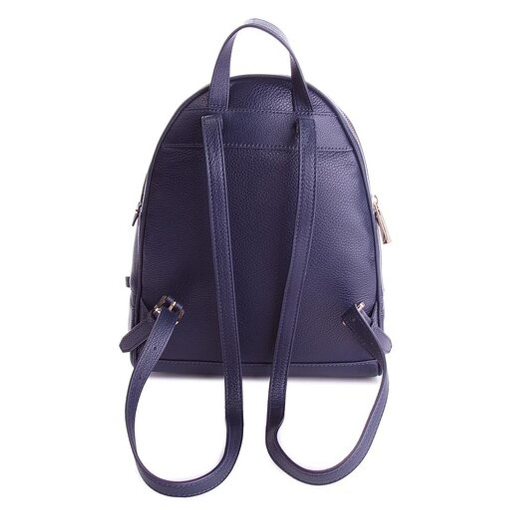 Blue Leather Backpack