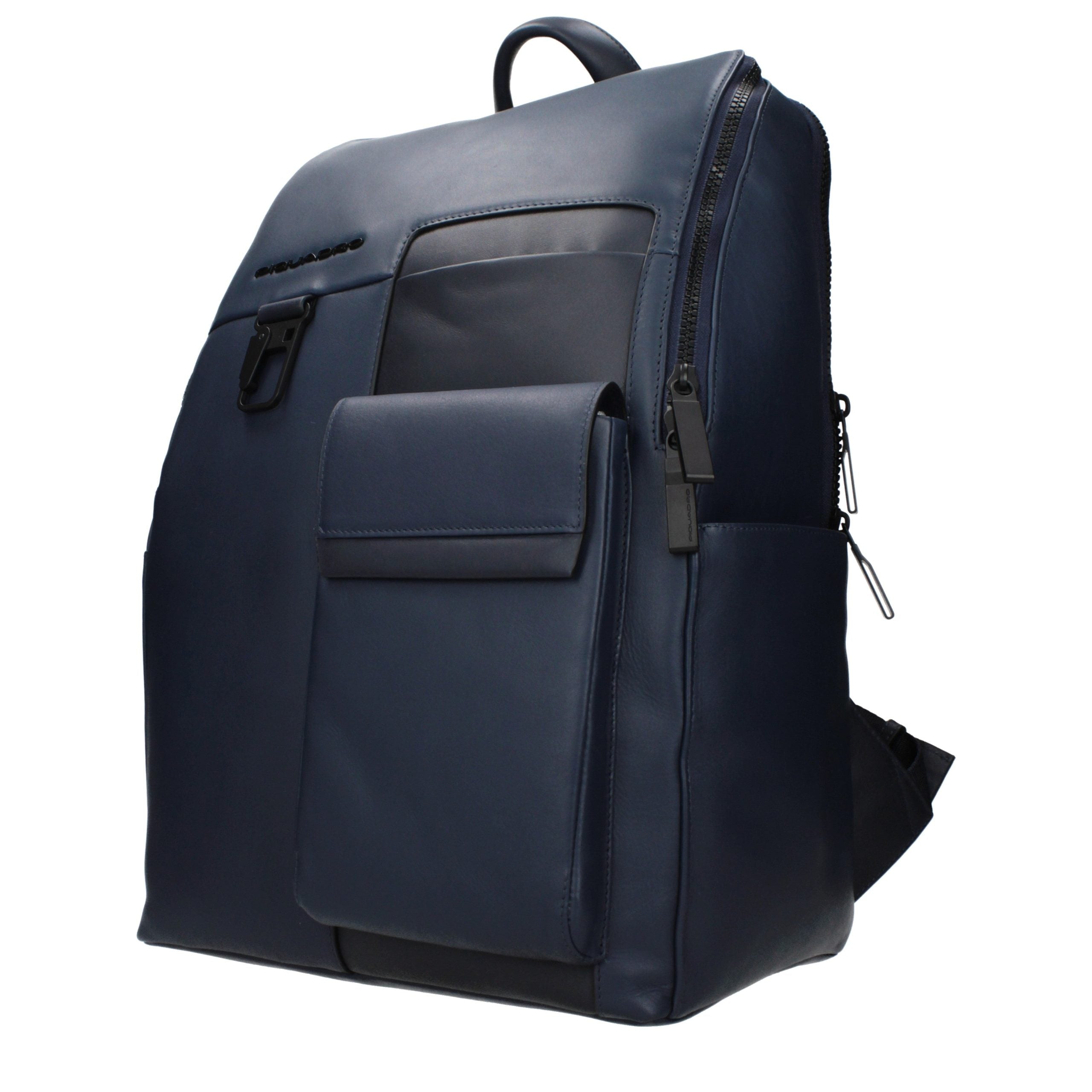 Blue Leather Backpack