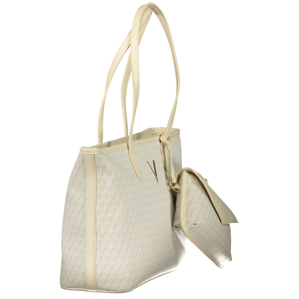 Beige Polyurethane Women's Bag