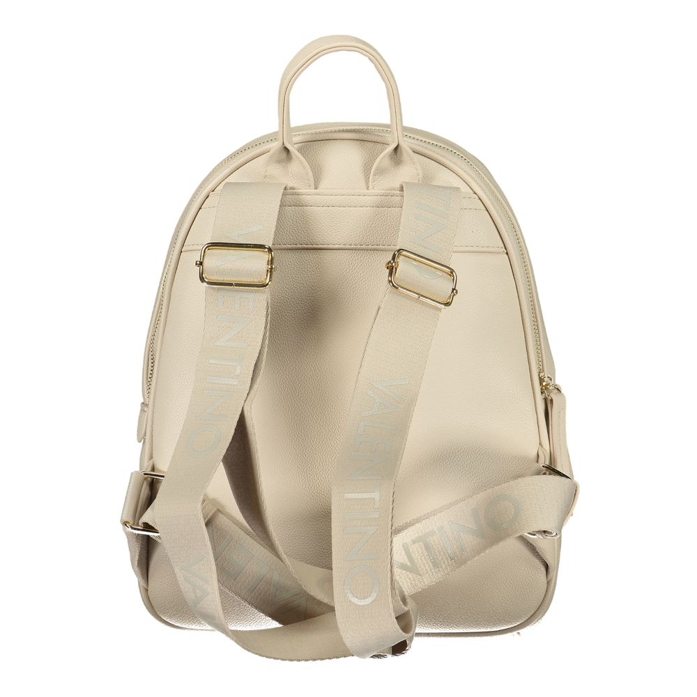 Beige Polyurethane Womens Backpack