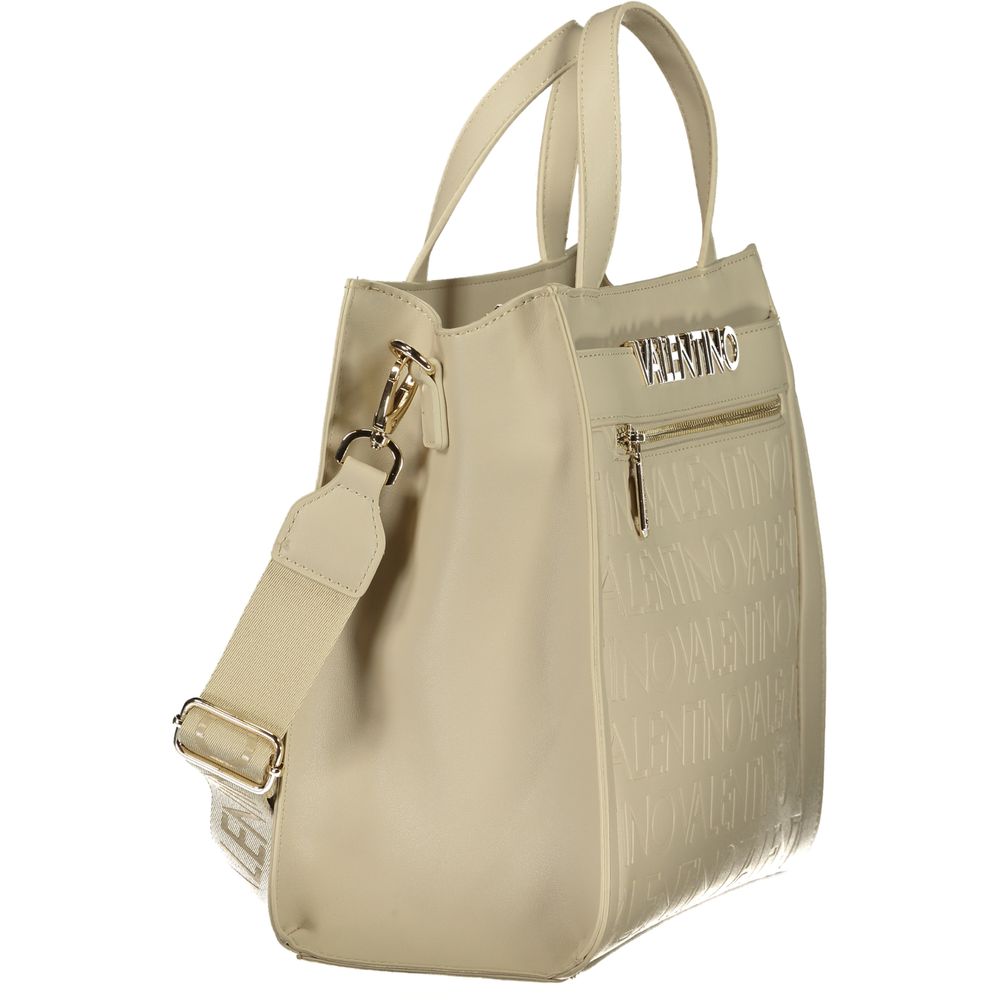 Beige Polyurethane Women's Bag