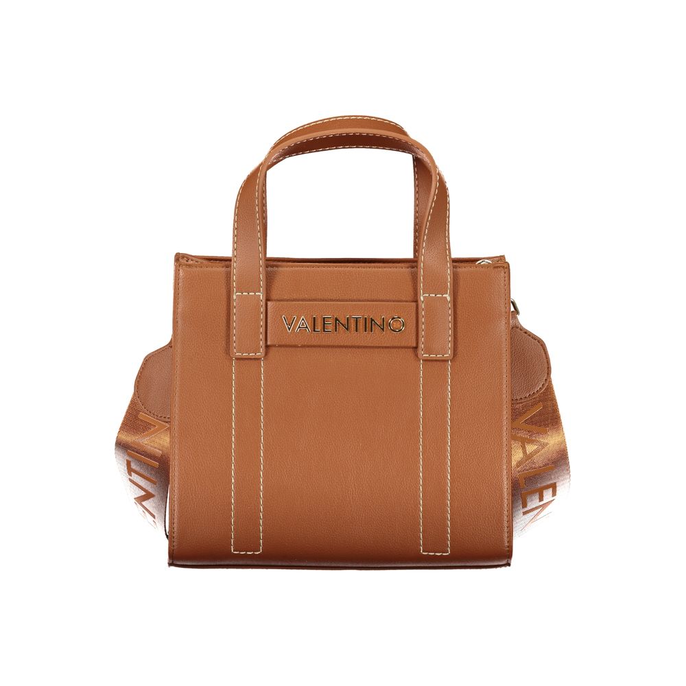 Brown Polyurethane Women Bag with Adjustable Straps