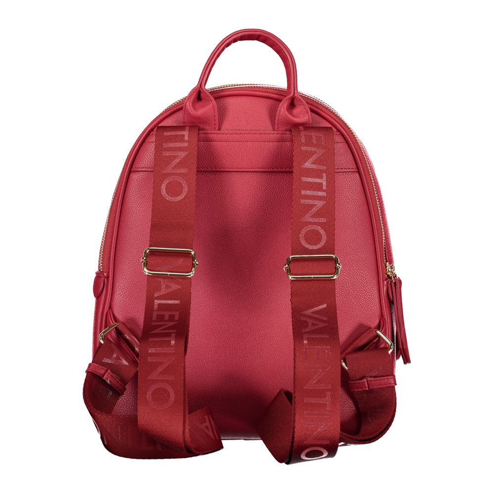 Red Polyurethane Women's Backpack