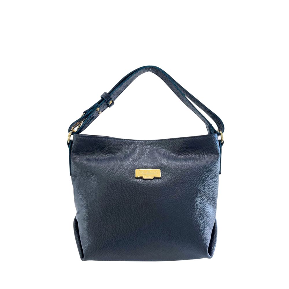 Blue Cowhide Leather Women Shoulder Bag