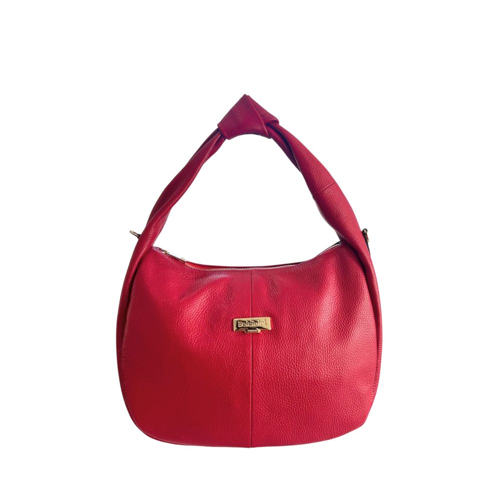 Red Leather Women Shoulder Bag