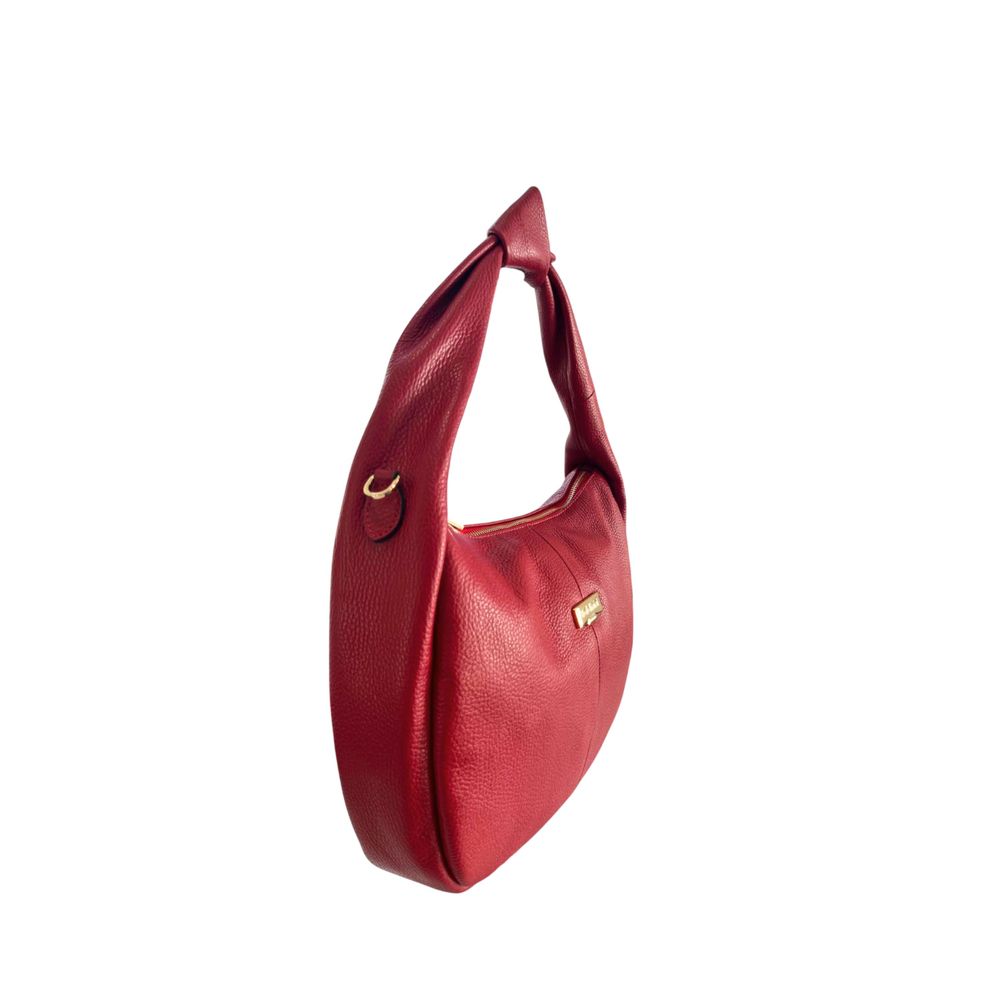 Red Leather Women Shoulder Bag