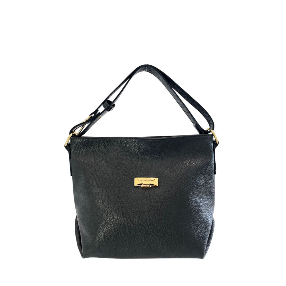Black Leather Women Shoulder Bag