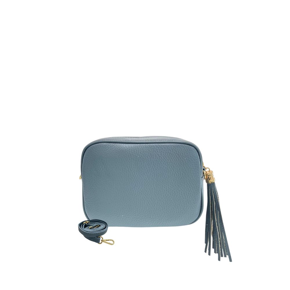Blue Cowhide Crossbody Bag