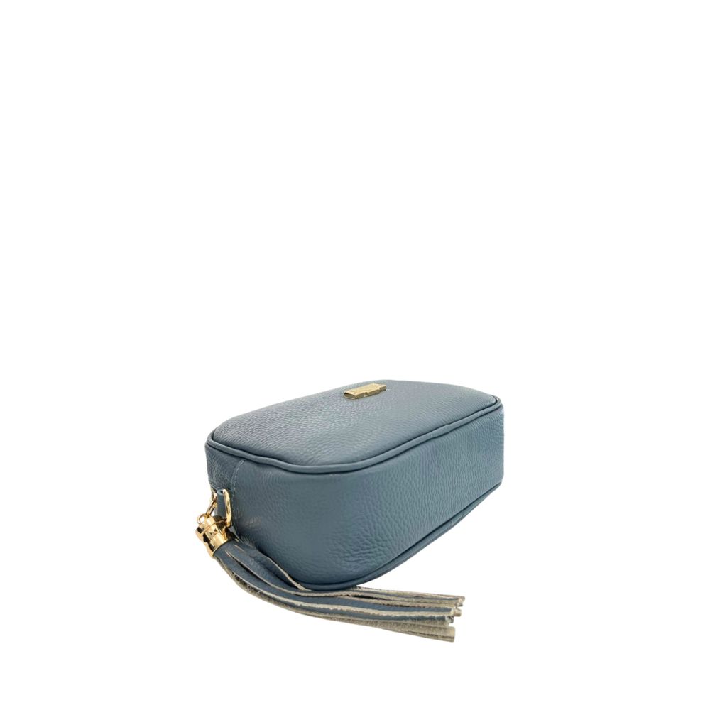 Blue Cowhide Crossbody Bag