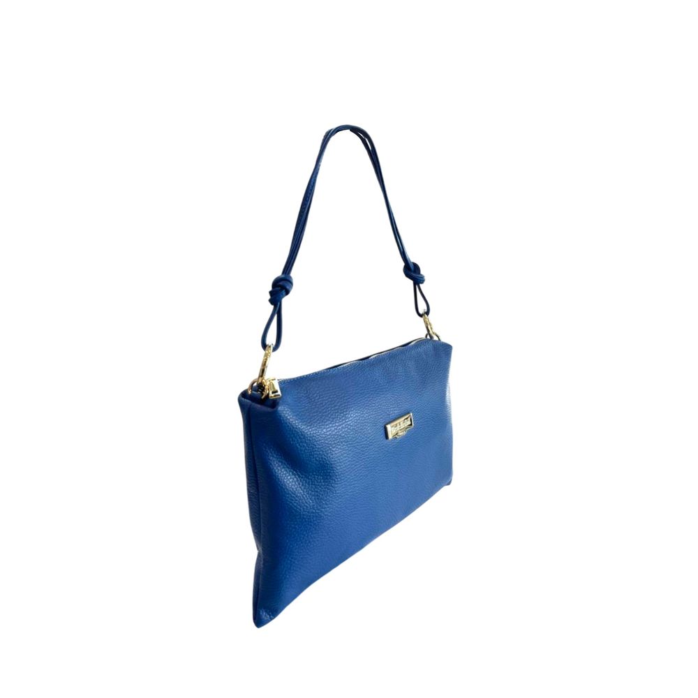 Blue Cowhide Clutch Bag