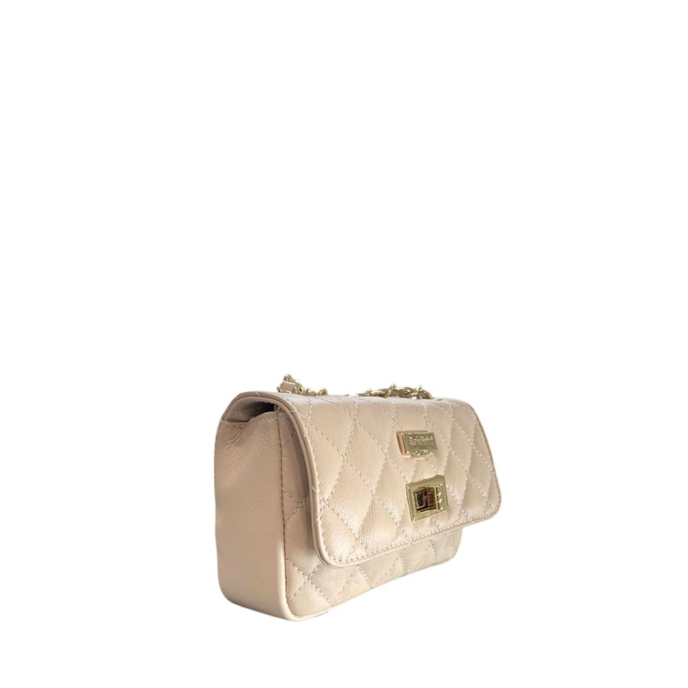 Beige Leather Women Bag