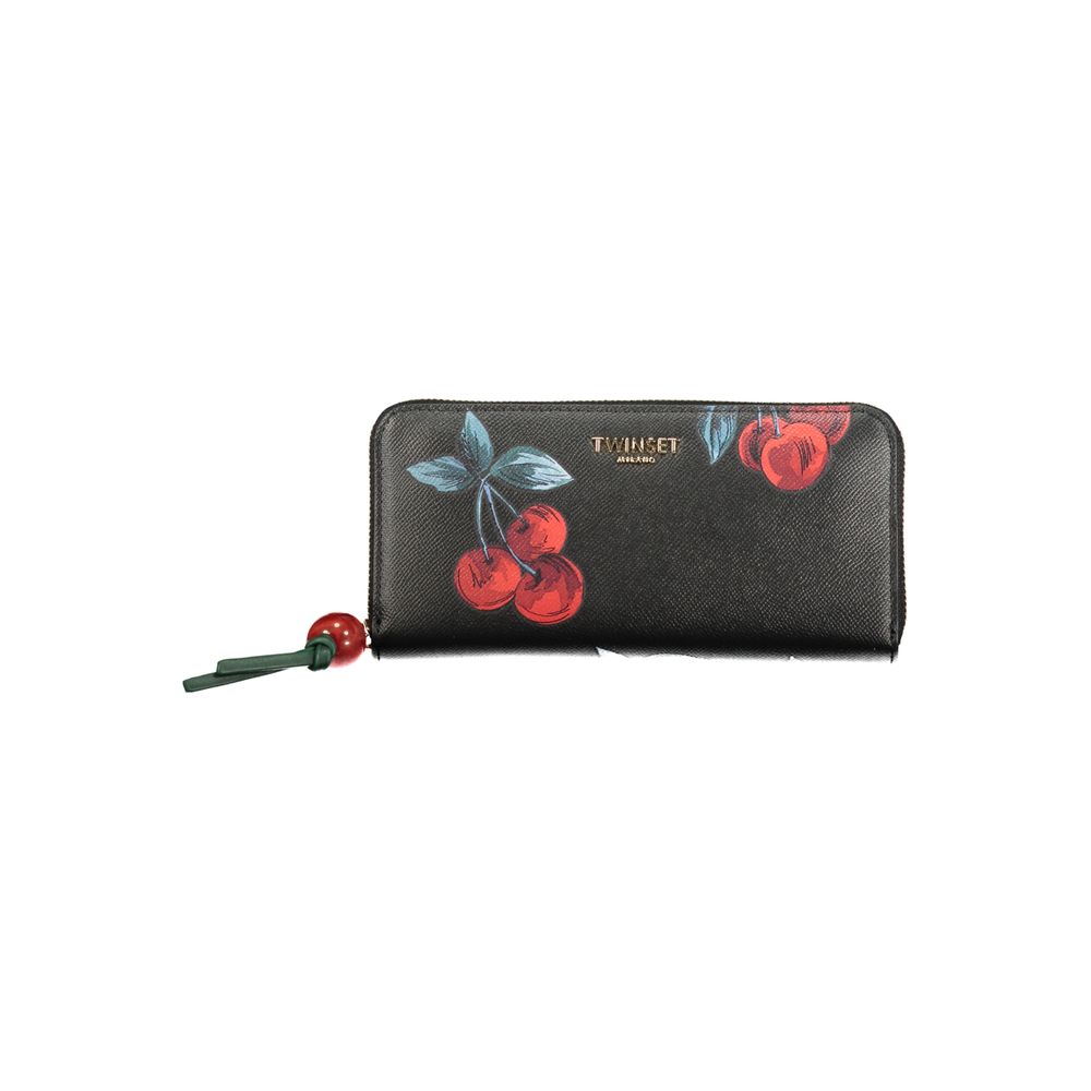 Black Polyurethane Women's Wallet