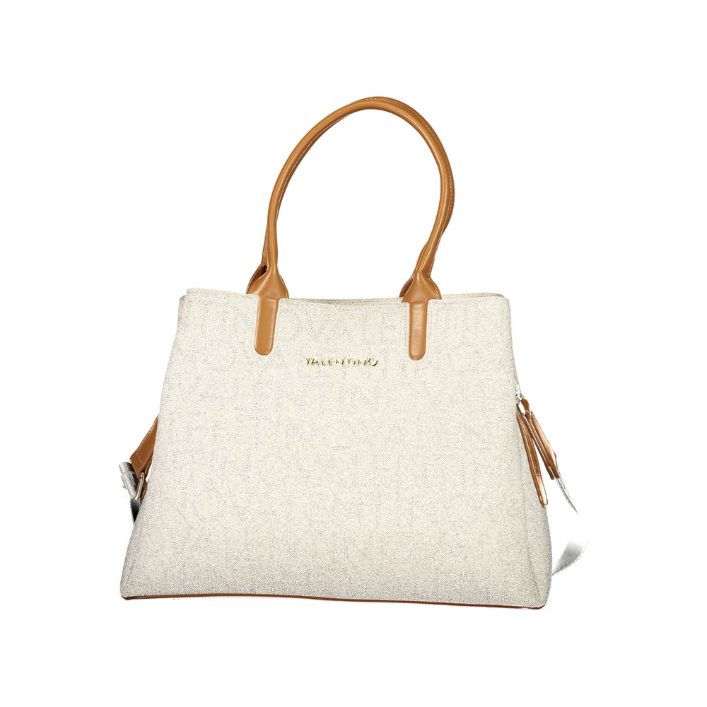 Beige Polyurethane Womens Bag