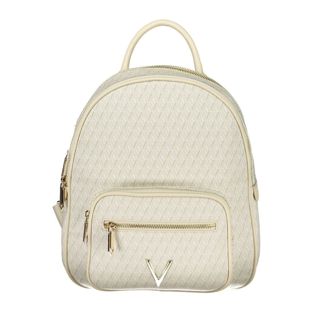 Beige Polyurethane Women's Backpack
