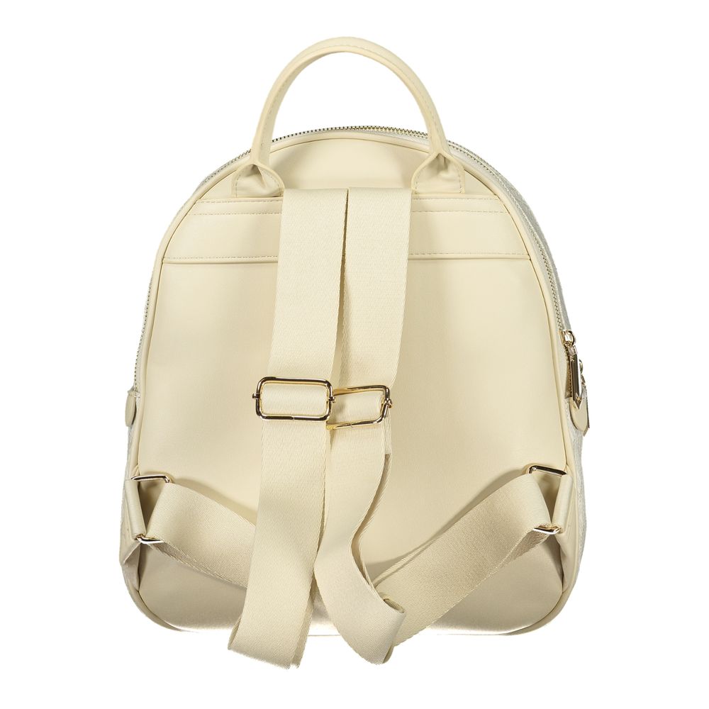 Beige Polyurethane Women's Backpack