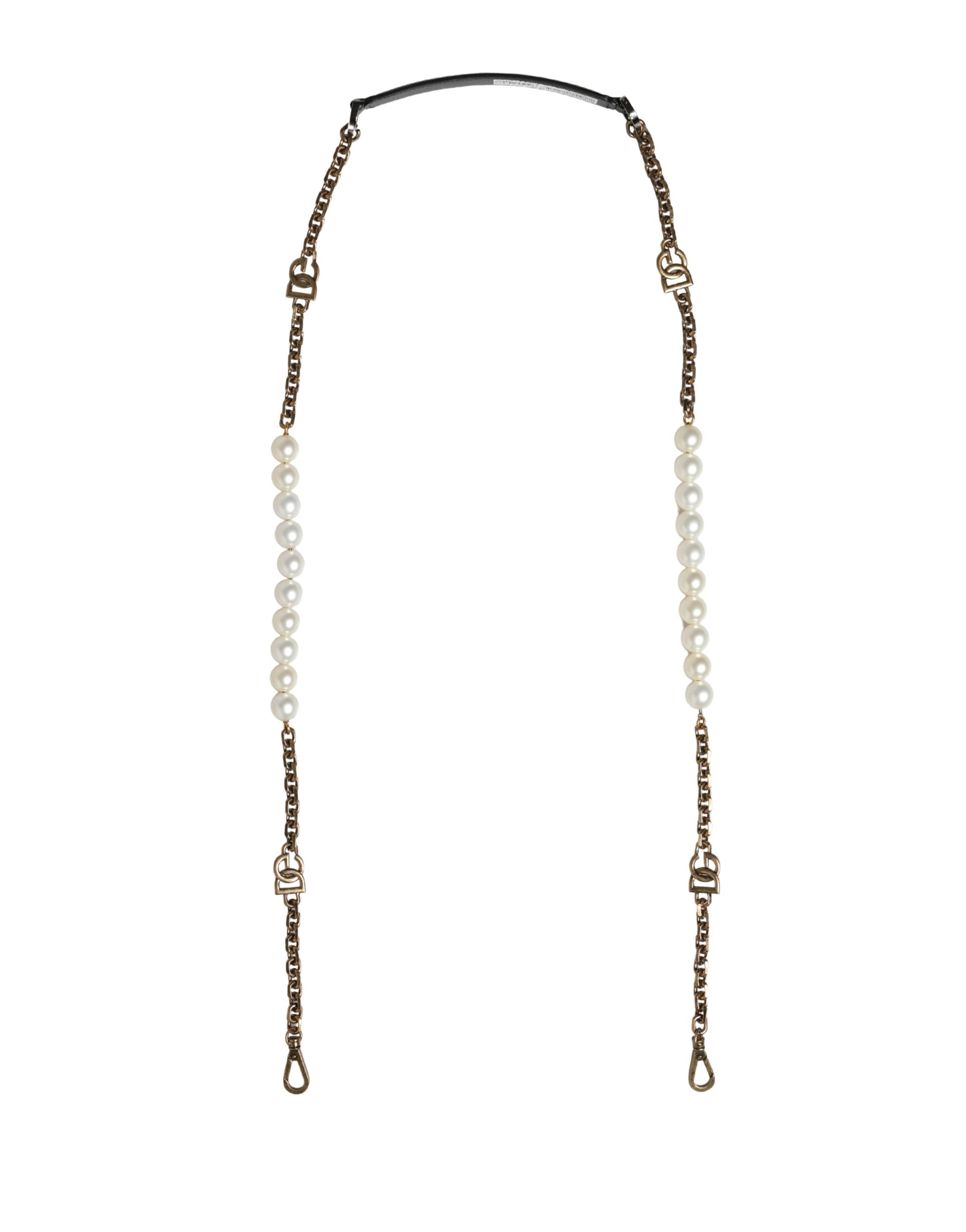 Black Leather Gold Chain Bag Accessory Shoulder Strap