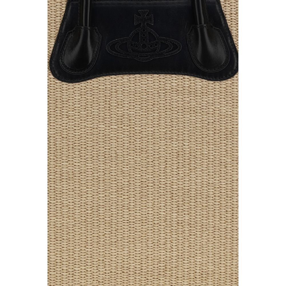 Beige Raffia Shoulder Bag