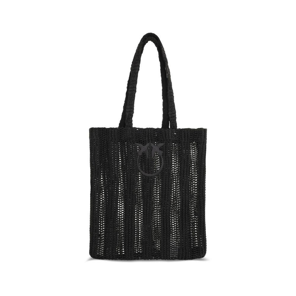 Black Raffia Shoulder Bag