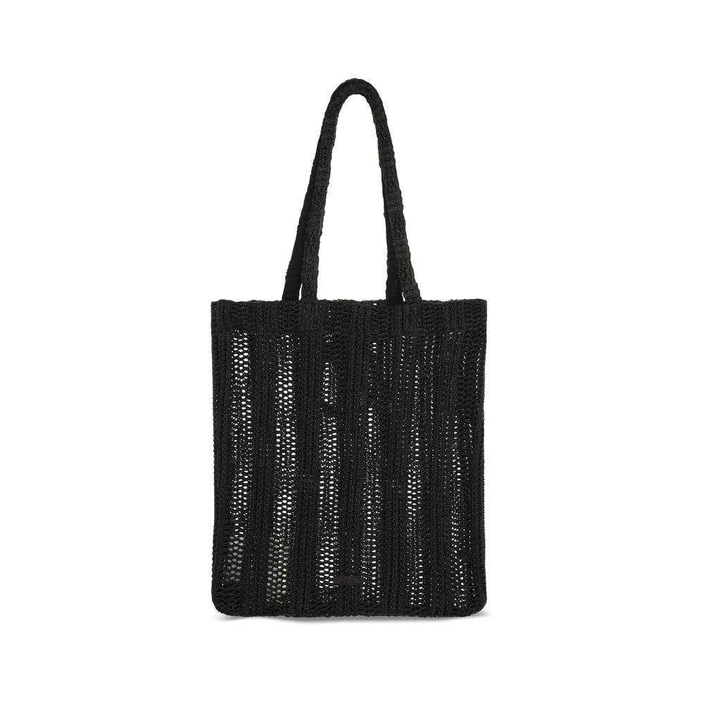 Black Raffia Shoulder Bag