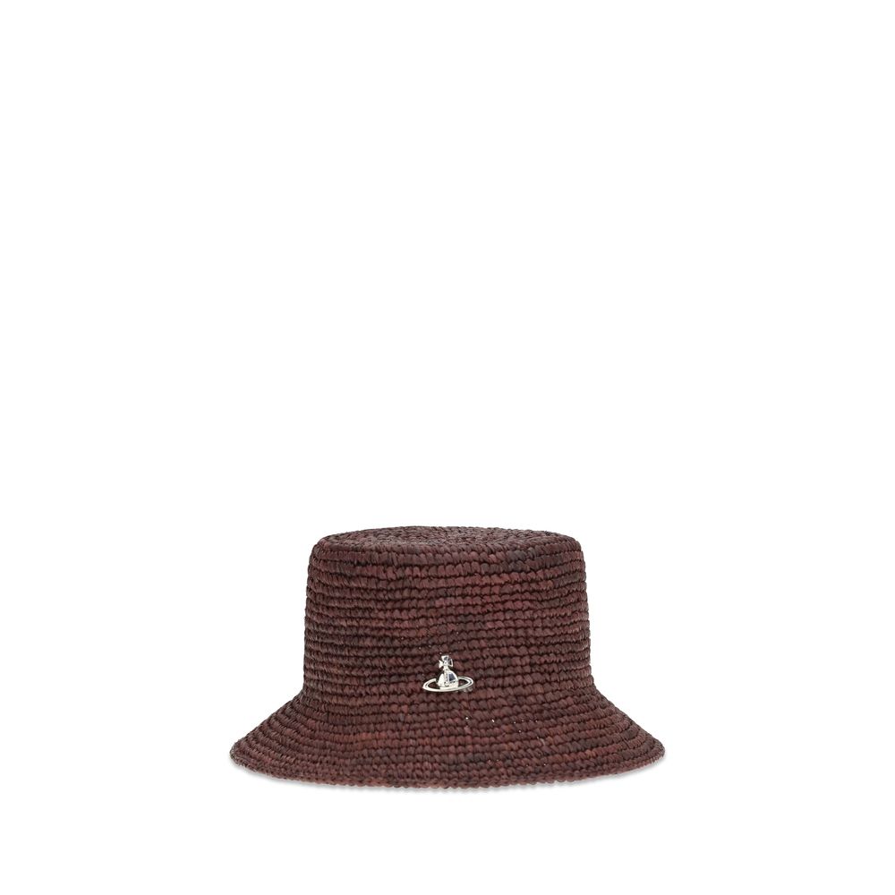 Brown Raffia Bucket Hat