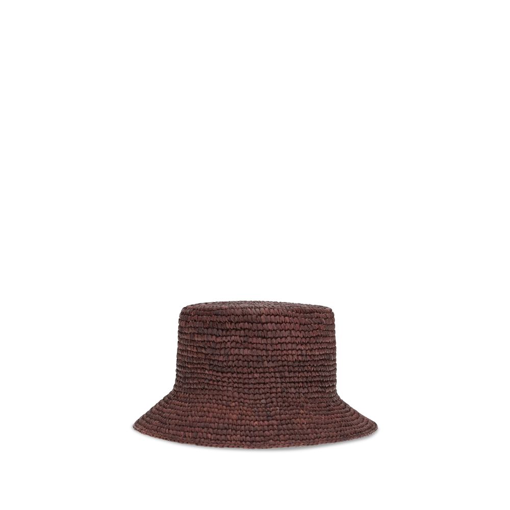Brown Raffia Bucket Hat